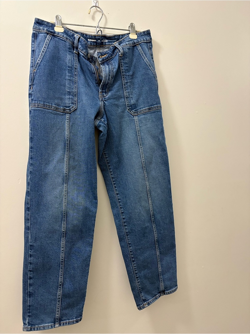 Old Navy High-Rise OG Loose Jeans in medium blue denim